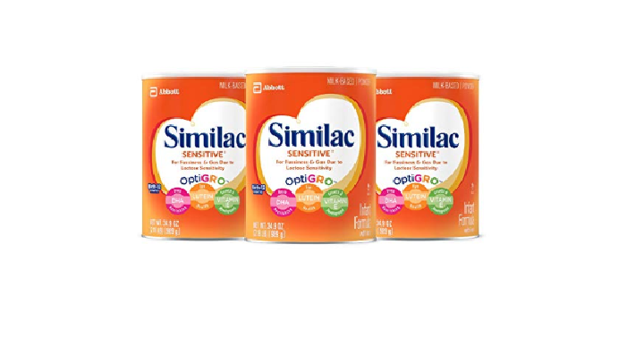 Similac Sensitive Infant Formula with Iron Baby Formula, 2.18 lb (Pack of 3) Only $56.32 Shipped!
