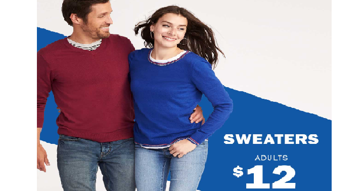 Old Navy: Men’s & Women’s Sweaters Only $12! Today, Sept. 13th Only!