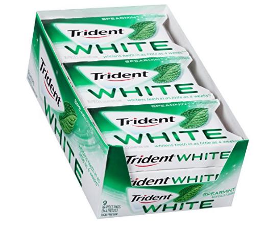 Trident White Sugar Free Gum (Spearmint, 16-Piece, 9-Pack) – Only $5.24!