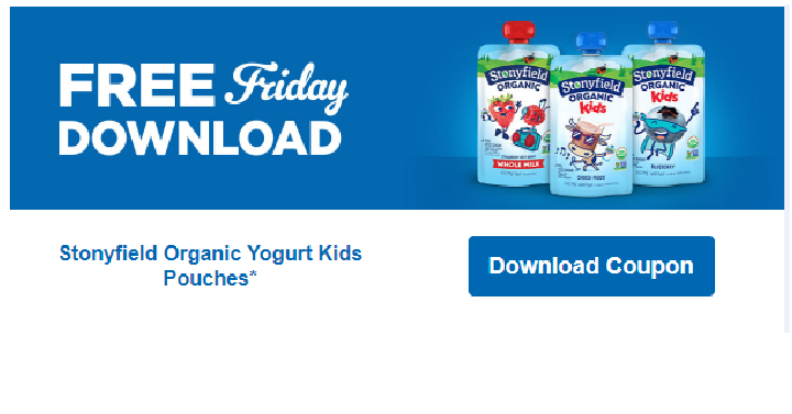 Stonyfield Organic Yogurt Kids Pouch for FREE! Download Coupon Today, Sept. 7th!