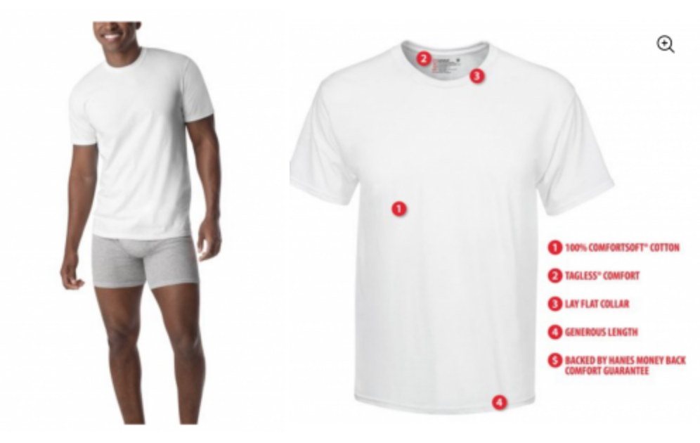 Hanes Men’s ComfortSoft Tagless T-Shirt 10-Pack Just $20.00!
