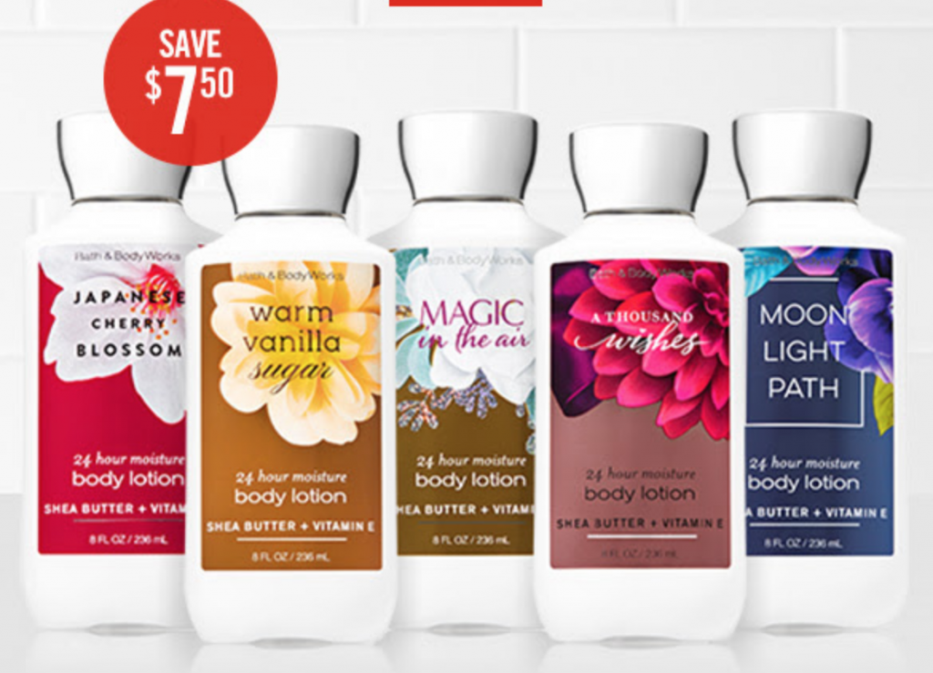 Bath & Body Works: $5.00 Lotion & Take $10 Off Orders of $30 or More! Today Only!