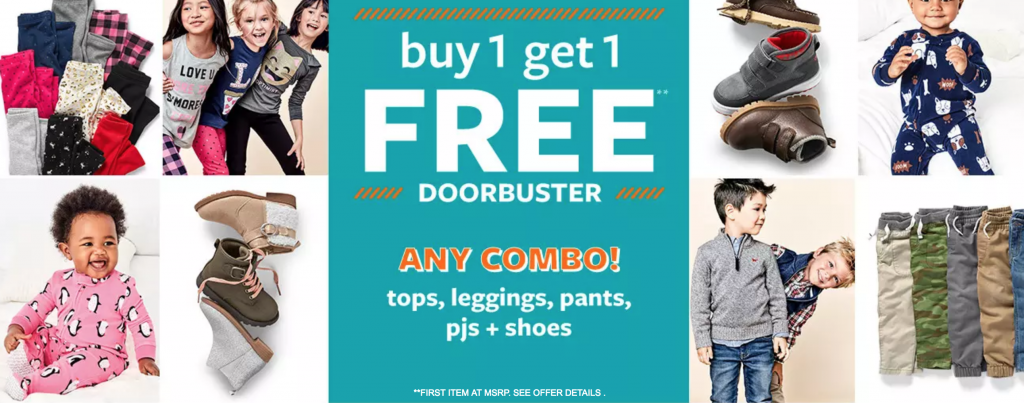 Carters Buy One Get One FREE! Pajamas, Shoes, Leggings, Pants & Tops!