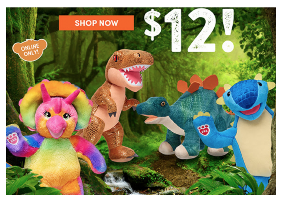 ENDING TODAY! Build-A-Bear Dino-Mite Sale! Select Dinosaurs Just $12.00! (Reg. $20.00)