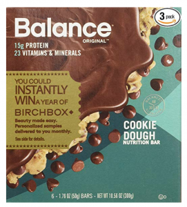 Balance Bar Protein Bars, Cookie Dough 18-Count Just $11.77!