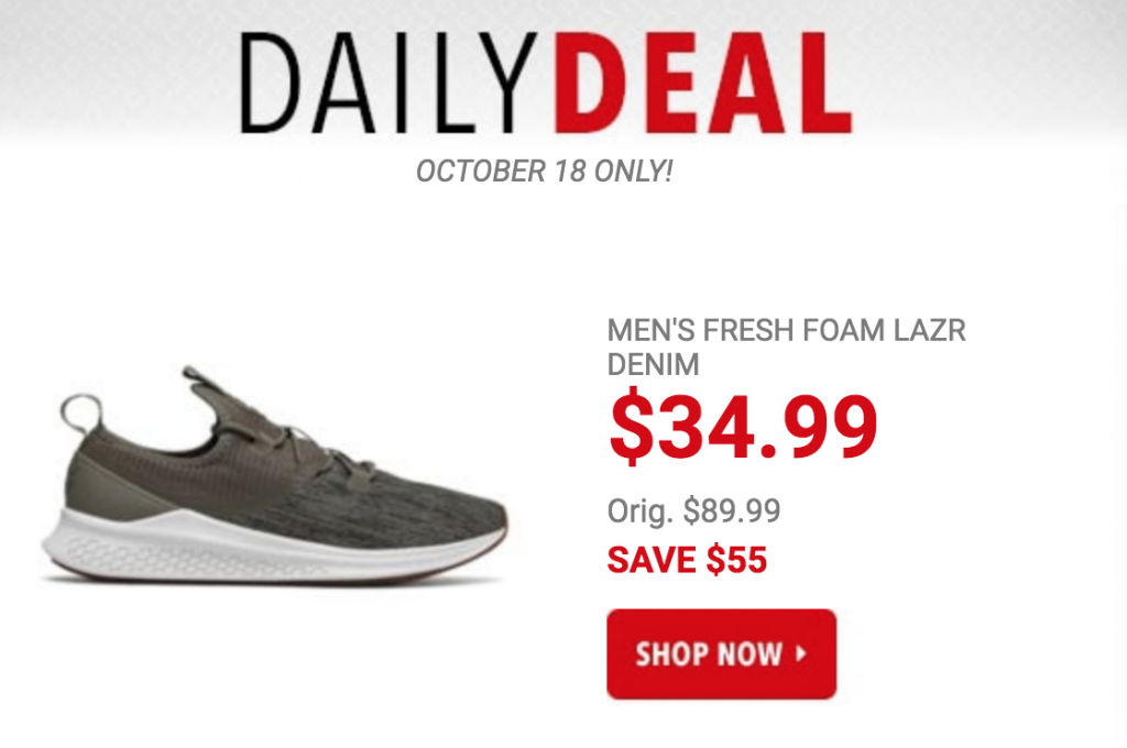 Men’s Fresh Foam Lazr Denim New Balance Running Shoes Just $34.99 Today Only! (Reg. $89.99)