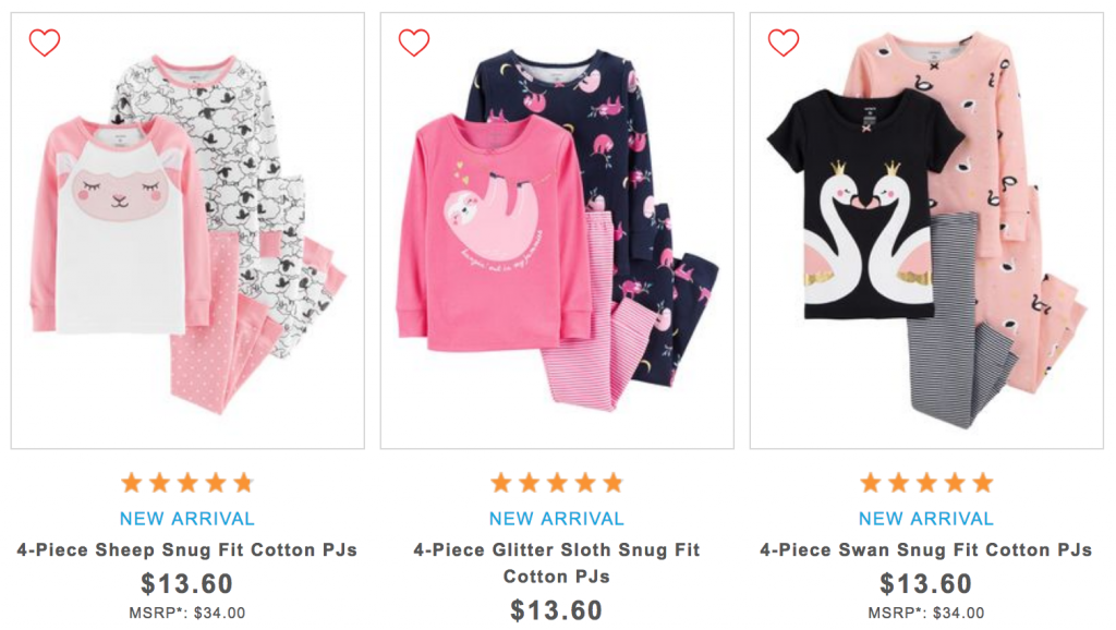 Carters: 4-Piece Pajama Sets 60% Off! Just $13.60! (Reg. $34.00)