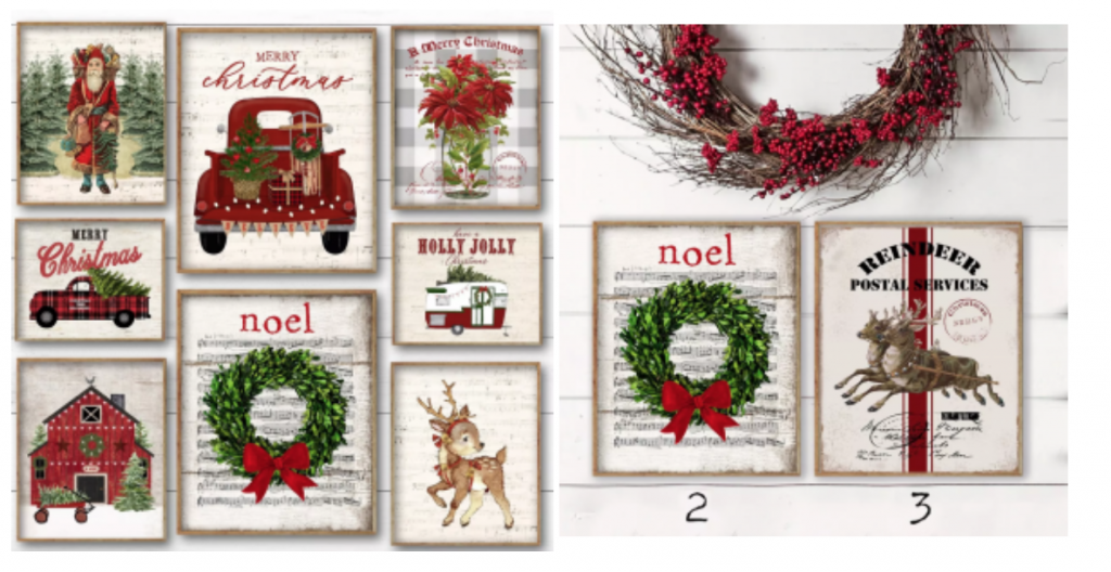 Rustic Retro Christmas Prints Just $3.95! Choose From Two Sizes!