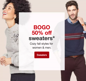 Target: BOGO 50% Off Women’s & Men’s Sweaters!