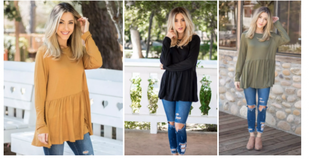 The Evelyn Ruffle Top Just $12.99! (Reg. $39.99)