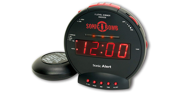 Sonic Bomb Extra-Loud Dual Alarm Clock with Red Flashing Alert Lights and a Powerful Bed Shaker – Just $31.19!