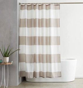 AmazonBasics Shower Curtain with Hooks (Treated to Resist Deterioration by Mildew) $11.49!