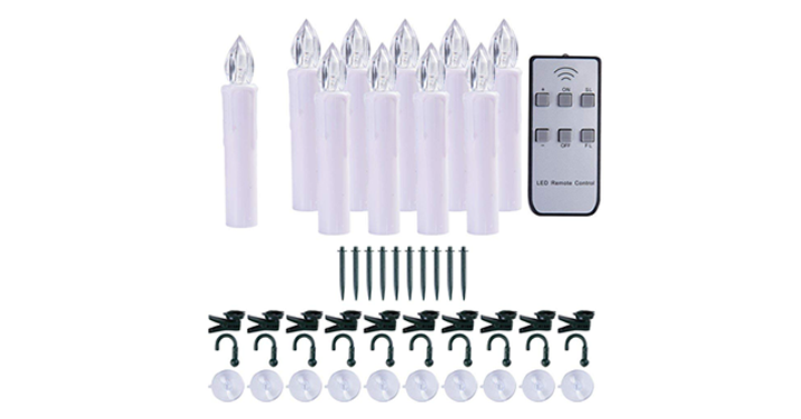 10 PCS Battery Operated Taper Candle Lights, Led Window Candles with Remote – Just $18.49!