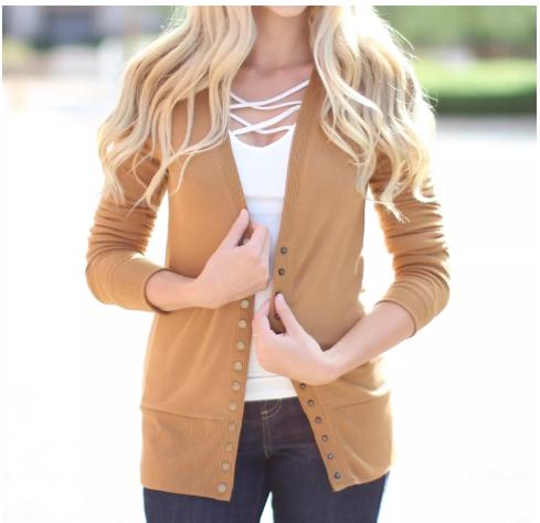 Long Sleeve Snap Cardigan – Only $12.99!