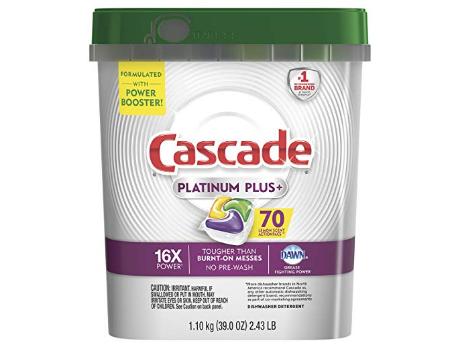 Cascade Platinum Plus Dishwasher Detergent Actionpacs, Lemon, 70 Count – Only $13.99!