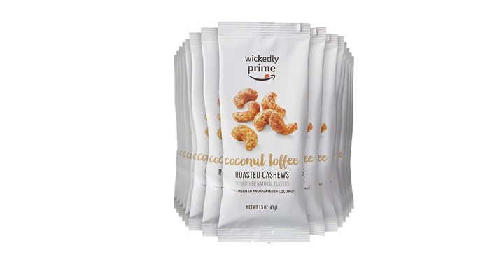 Wickedly Prime Roasted Cashews, Coconut Toffee, Snack Pack, 1.5 Ounce (Pack of 15) – Just $11.60!