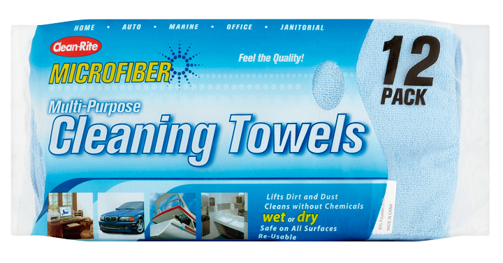 Clean-Rite Microfiber Multi-Purpose Cleaning Towels (12 Count) Only $4.94! (Reg $8.79)