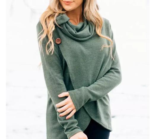 Button Detail Cowl Neck Sweater – Only $27.99!