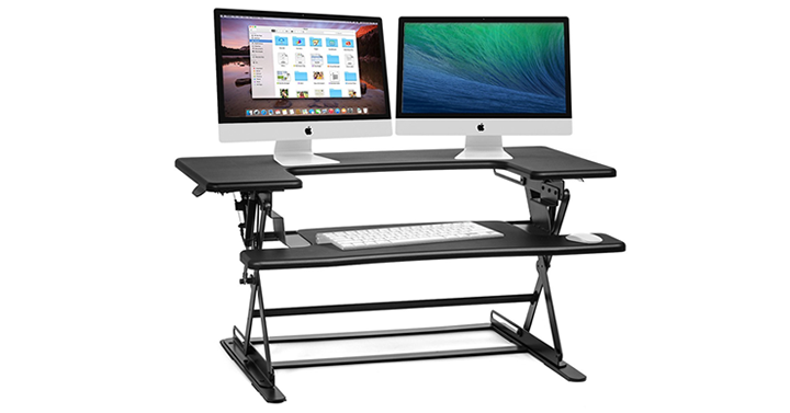 Halter Preassembled Height Adjustable Desk Sit to Stand Elevating Desktop – Just $119.99!