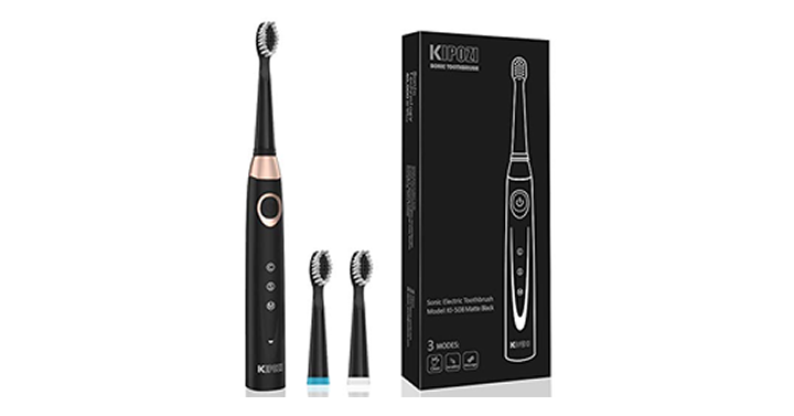 Sonic Electric Toothbrush with 3 Replacement Heads – Just $17.99!