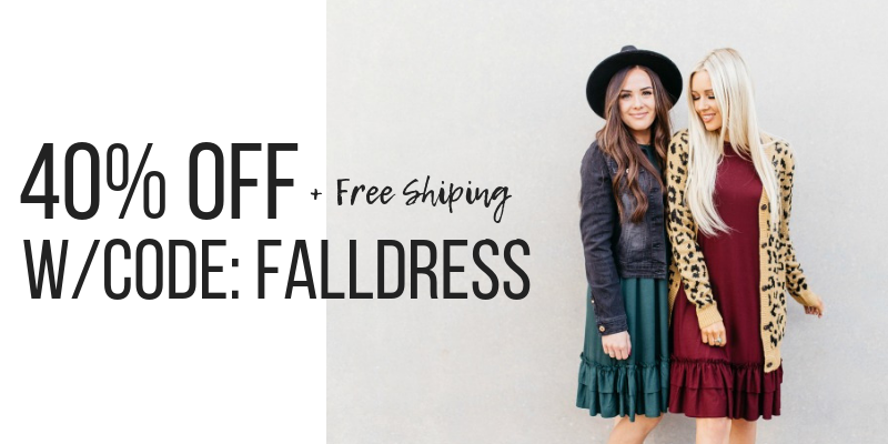 Still available! Fun Fall Dresses – 40% off! Plus FREE shipping!