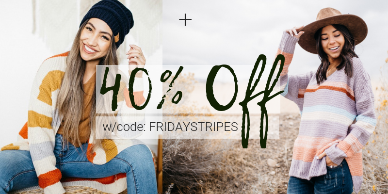 Fashion Friday! Fun Striped Tops – 40% off! Plus FREE shipping!