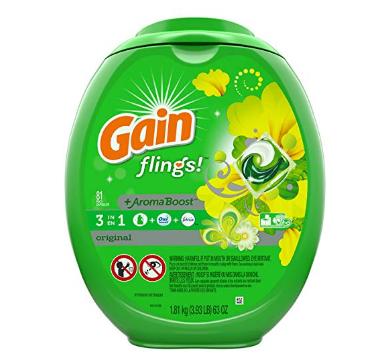 Gain Flings Laundry Detergent Pacs, Original Scent, 81 Count – Only $14.97!
