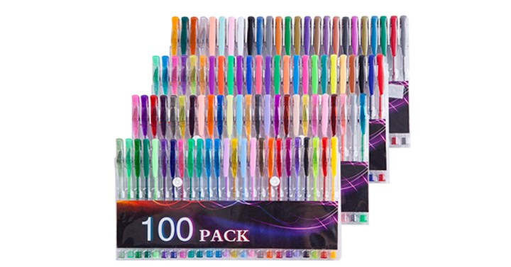 100 Coloring Gel Pens Set – Just $11.99!