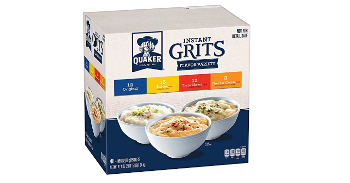 Quaker Instant Grits Variety Pack, 0.98 oz, 48 Count Only $5.39 Shipped!