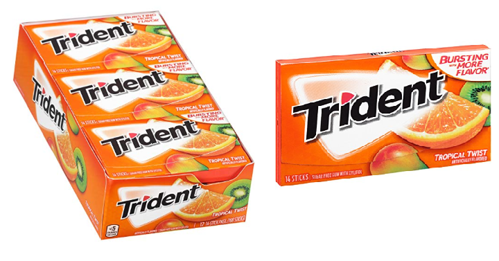 Trident Tropical Twist Sugar Free Gum 12 Packs Only $5.98! That’s Only $0.50 Each!