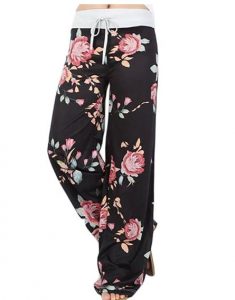 High Waist Casual Floral Print Drawstring Wide Leg Pants as low as $3.99!
