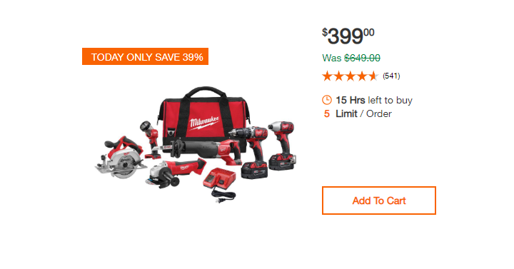 Home Depot: Save Up to 45% off Select Milwaukee Power and Hand Tools + FREE Shipping!
