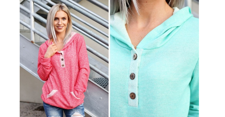 Button Hoodie Only $21.99!