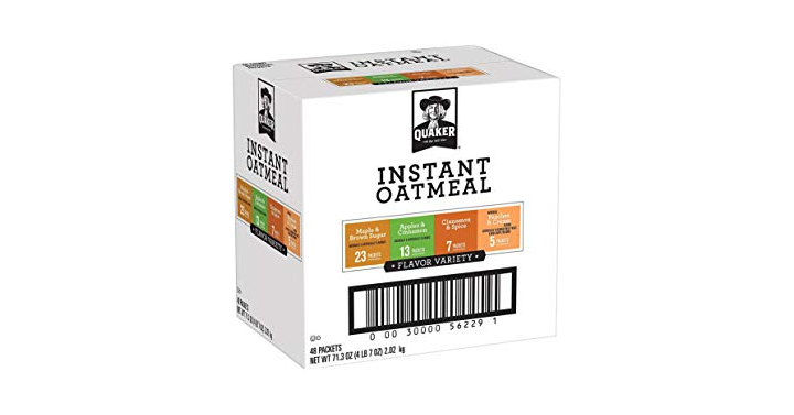 Quaker Instant Oatmeal Variety Pack, Breakfast Cereal, 48 Count – Just $6.90!
