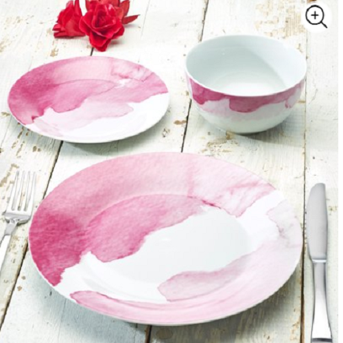 Blush Watercolor Collection 12-Piece Porcelain Dinnerware Set Only $16.11! (Reg. $41)