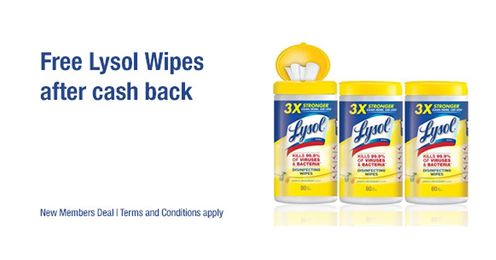 Check Out This Awesome Freebie! Get a FREE 3-Pack Lysol Wipes from TopCashBack!