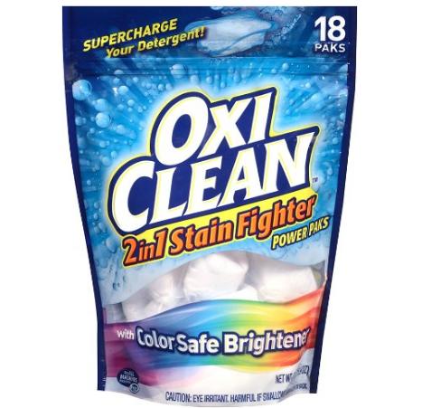 OxiClean 2in1 Stain Fighter with Color Safe Brightener Power Paks, 18 Count – Only $5.77!