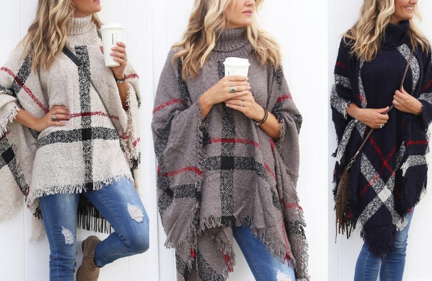 Perfect Plaid Poncho – Only $16.99!
