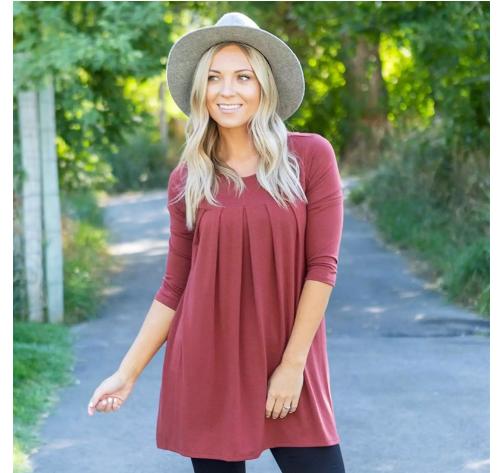 Fall Pleated Tunic – Only $14.99!