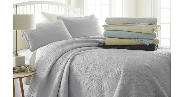 Premium Quilted 3 Piece Coverlet Set Only $39.99 Shipped!