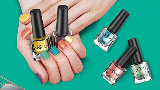 Set of 12 Peel Off Anjou Eco-Friendly Nail Polishes Only $10.99!