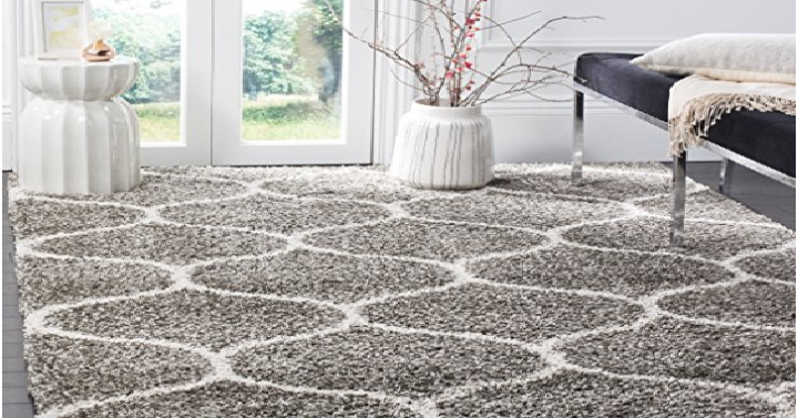 Safavieh Hudson Shag Collection Grey and Ivory Plush Area Rug (6′ x 9′) Only $117 Shipped! (Reg. $153)