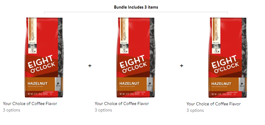 THREE Bags of Hazelnut or Chocolate Mint Eight O’Clock Coffee Only $13.50!!