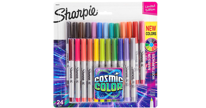 Sharpie Permanent Markers, Ultra Fine Point, Cosmic Color, Limited Edition, 24 Count – Just $11.59!