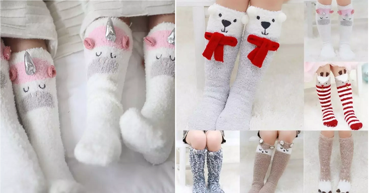 Fun Animal Kids Fuzzy Socks Only $6.99! (Unicorns, Fox, Reindeer & More)