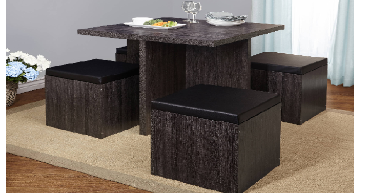 Baxter Dining Set with Storage Ottoman (5 Pieces) Only $179.97 Shipped! (Reg. $250)