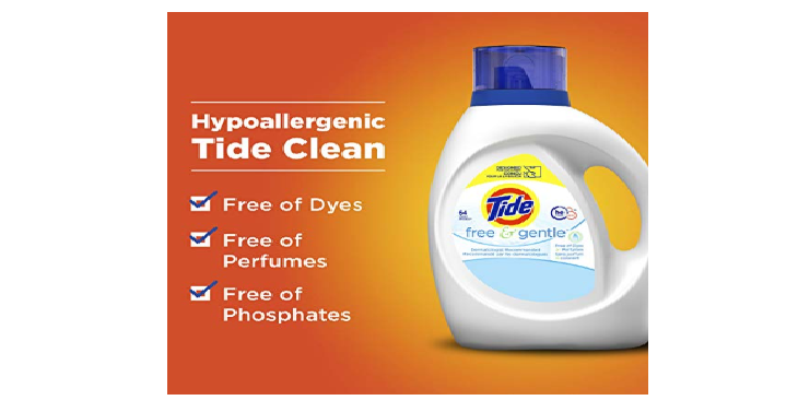 Tide Free and Gentle Liquid Laundry Detergent, Single 100 oz Only $8.79 Shipped! Stock up Price!