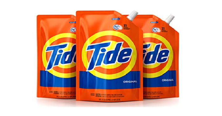 Tide Liquid Laundry Detergent Smart Pouch, Original Scent, HE Turbo Clean Only $16.99!