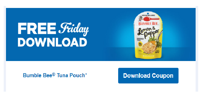 FREE Bumble Bee Tuna Pouch! Download Coupon Today!