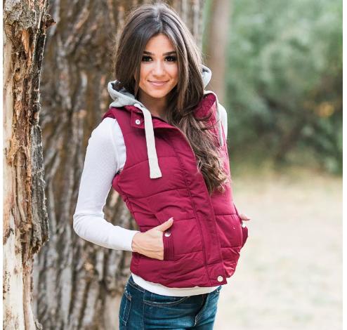 Quilted Padded Hooded Vest – Only $24.99!